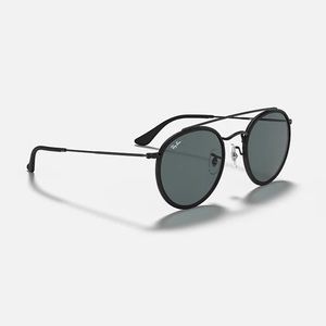 Ray-Ban black Round Double Bridge Sun Glasses RB3647